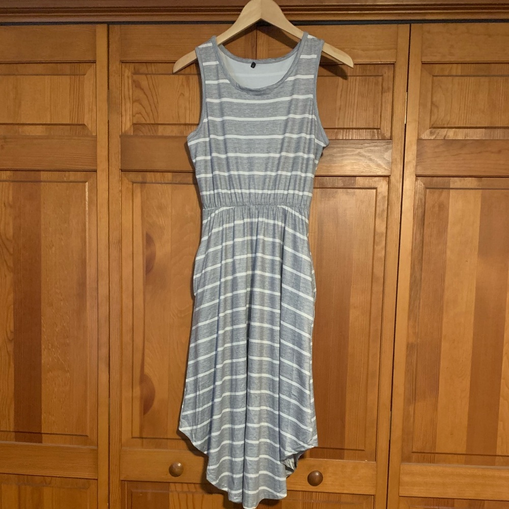 Grey and white dress